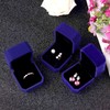 Lamoutor 2Pcs Velvet Ring Box Earring Box Jewelry Gift Box