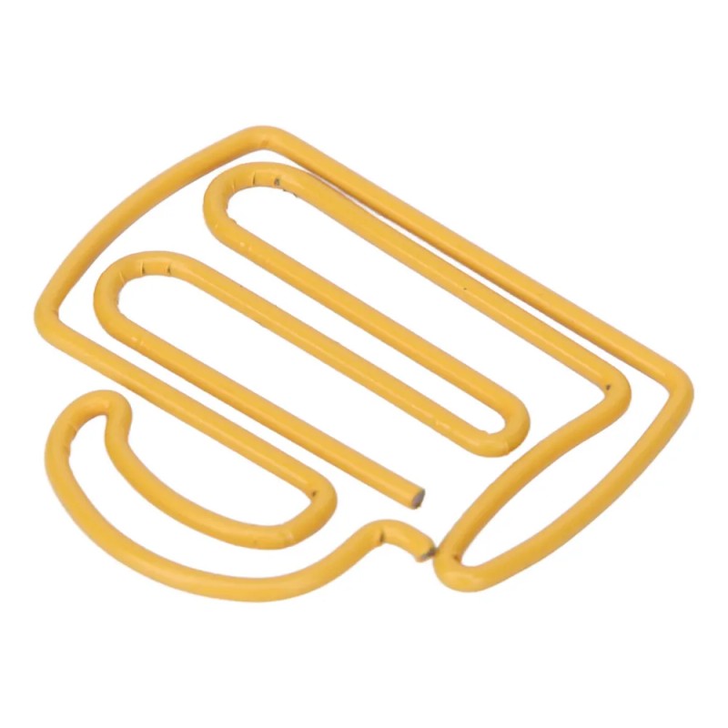 Office Clips 100pcs Cute Paper Yellow Cup Style Strong Metal