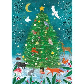Museums & Galleries Charity Christmas Cards - Forest Wildlife Christmas Tree - Eco-Friendly and Recyclable - Pack of 8 Cards