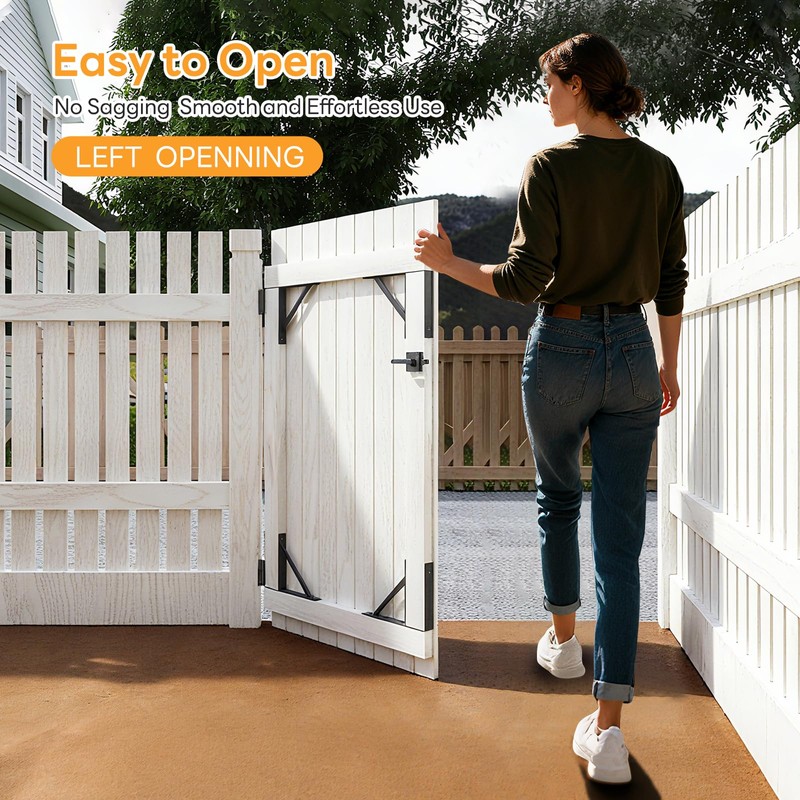 DIYHD Heavy Duty Anti-Sag Gate Kit with Left-Opening Latch for