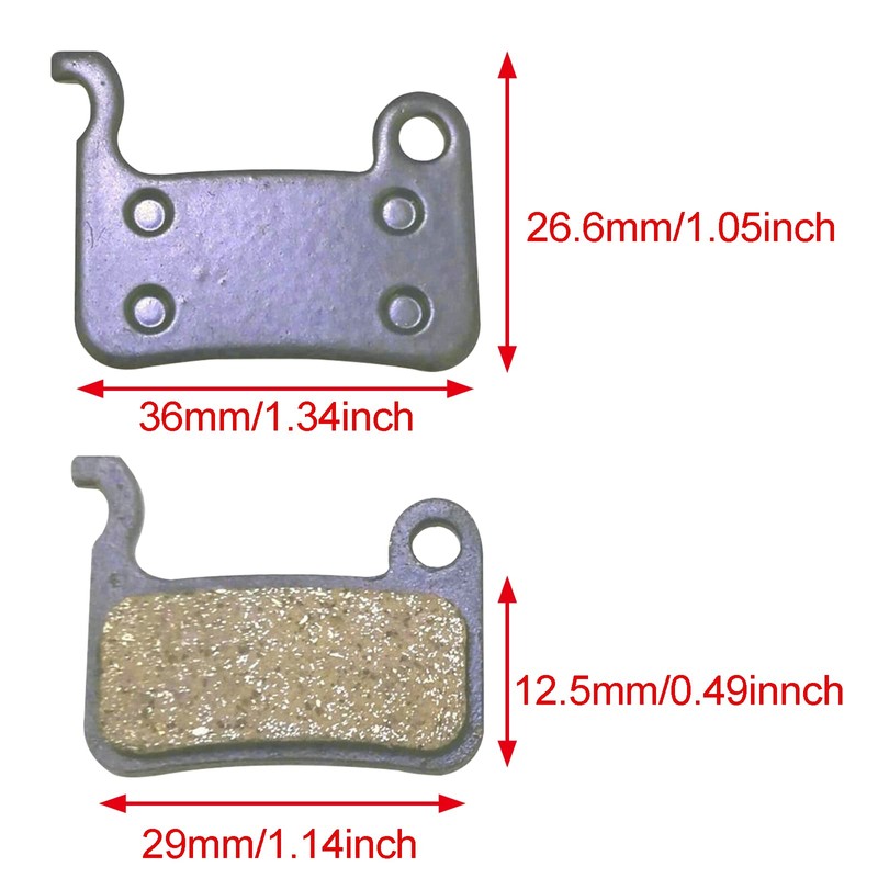 Bicycle Brake Pads, 2 Pairs Resin Semi-Metallic Bike Disc Brake