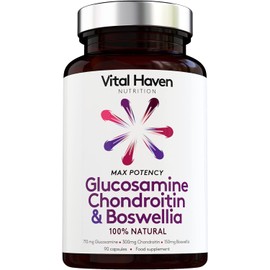 100% Natural - Triple Action Mobility Formula - Glucosamine + Chondroitin + Boswellia - Max Potency - Premium Ingredients - Made in The UK by Vital Haven