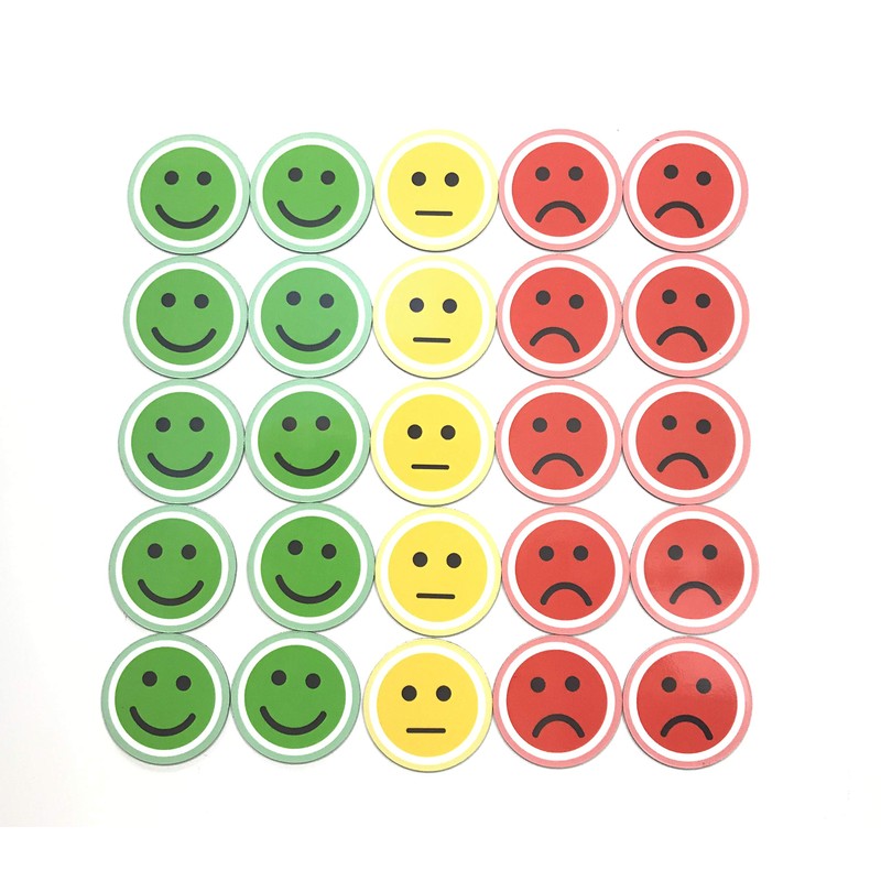 Round Magnet Pack of 25 (10 Green, 10 Red and