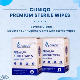 CLINIQO Wipes Normal saline 20 sterile wipes 15*16 cm (PACK OF 2)