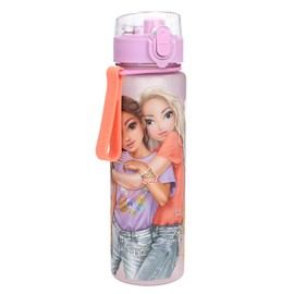 Depesche TOPModel Girl Power 13409 Semitransparent Water Bottle with Model Print Purple Flip-Top Lid and Handle Capacity Approx. 550 ml