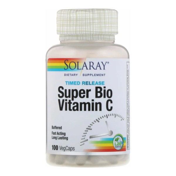 Vitamina C Solaray 1000 mg Super Bio de liberación prolongada,