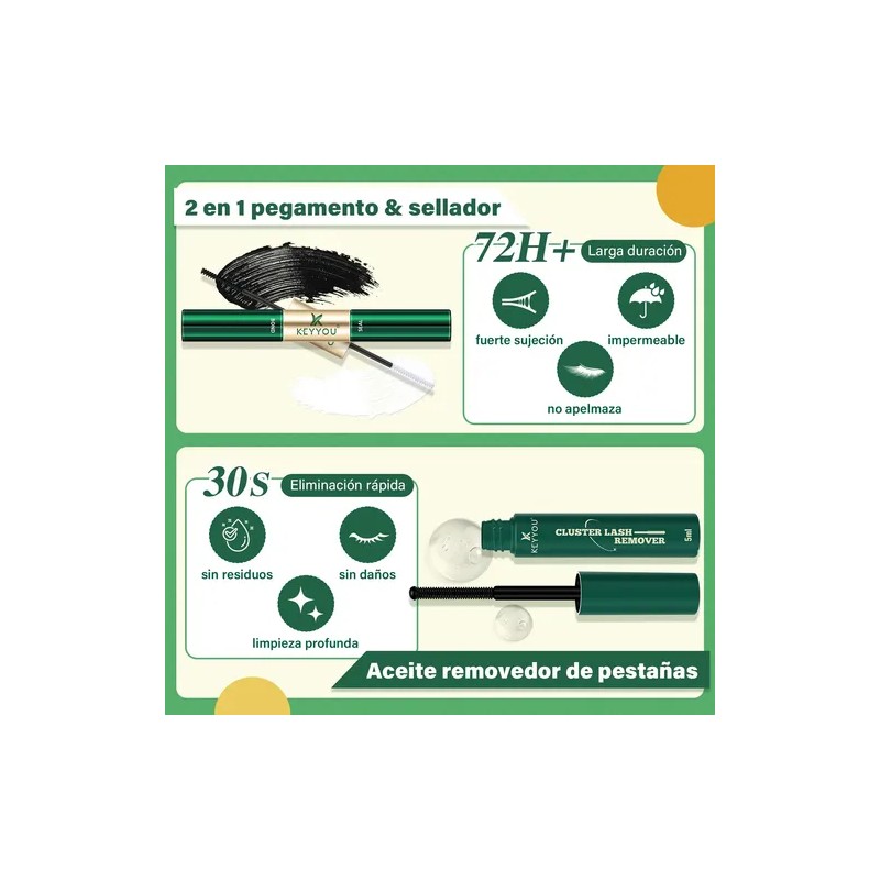 Extensiones De Pestañas Kit 144pcs Mixta Gruesa Y Natural