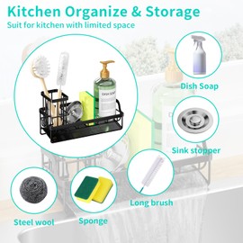 HapiRm Sponge Holder for Kitchen Sink - Sink Tidy Caddy with Self-Draining