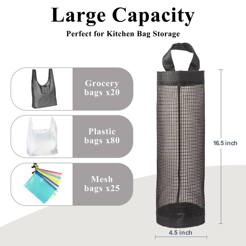 TOGETRUE Plastic Bag Holder, Grocery Bag Holder Mesh Hanging Storage