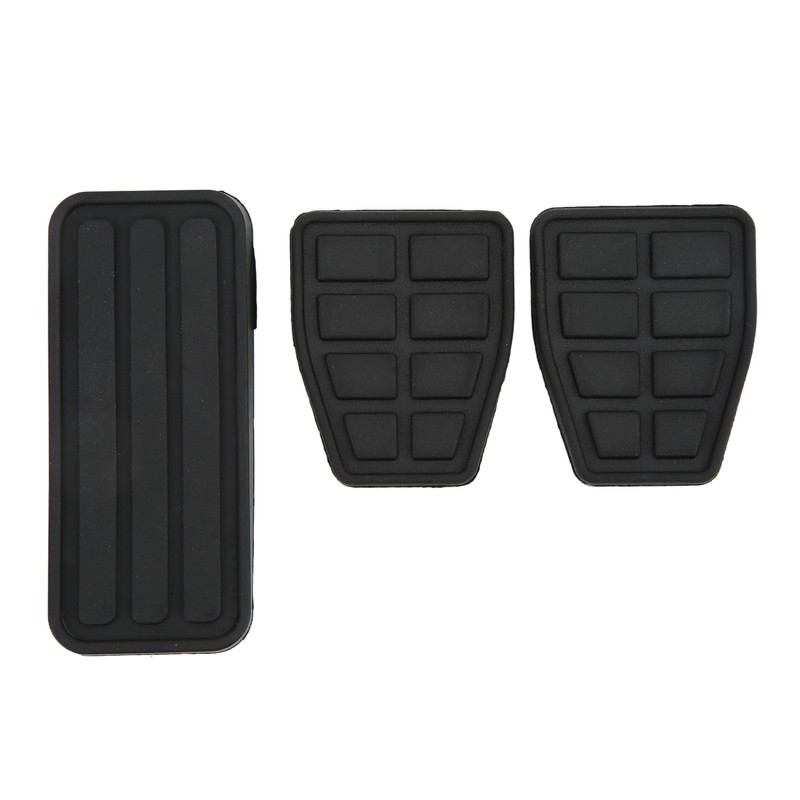 3pcs Clutch Brake Accelerator Pedal Pad Kit Rubber Black Flexible