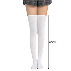 JTMKYO 2 Pairs Solid Color High Socks Cosplay Accessories Women Thermal Socks Knee High Socks Ladies Boot Socks High Knee High Cotton Socks Suitable for Boots and Uniforms (Orange, White), Orange,