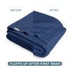 Bare Home Dark Blue Waffle Blanket, Extra Long 66Wx90L, 100%