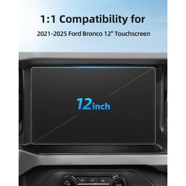 LANGBEAN Anti-Glare Matte Screen Protector for 12 Inch 2021-2025 Ford Bronco (Outer Banks/Badlands/Everglades/Wildtrak/Raptor) Infotainment Touchscreen, 9H Tempered Glass 2025 Bronco Accessories