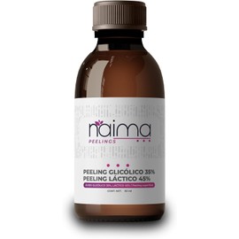 NAIMA Peeling Ácido Glicólico 35% AHA + Ácido Láctico 45%, 50ml Exfoliación Facial Química Avanzada Tratamiento para Piel Radiante Fórmula Efectiva Antimachas