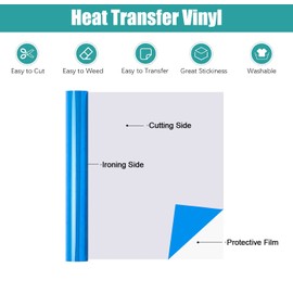 HEINAROMAN Plotter Film Textile 30.5 cm x 152 cm Flex Film Plotter Textile for Silhouette Cameo, Used in DIY T-Shirt Clothes and Other Fabrics, Easy to Cut and Weave (Sky Blue)