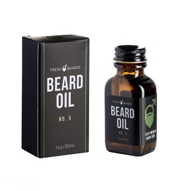 Fresh Beards No. 5 Beard Oil - Tea Tree Oil, Fresh Cut Lemons an Citrus Fragrance - Scented Mens Beard and Mustache Oil - Soothing Anti-Itch Moisturizer & Softener for Dandruff Prevention and Healthy Beard Growth