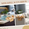 Beeveer Bamboo Adjustable Hot Tub Tray Table with Phone Holder,