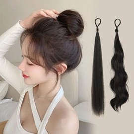 Dango Hair Volume Recommended Bundle Part Wig (KYR-WFGSIGV) Perm-Dark Brown ONE / 당고머리 볼륨 추천 똥머리 묶음 부분가발 (KYR-WFGSIGV) 파마-흑갈색ONE