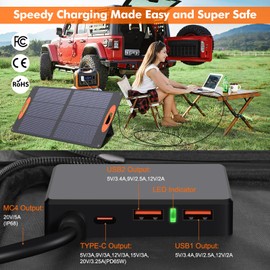 SOKIOVOLA N-Type 16BB 100W Portable Solar Panel 18V Mono ETFE Foldable Solar Panel,25% High Efficiency IP68 Waterproof for Camping Outdoor RV Blackout