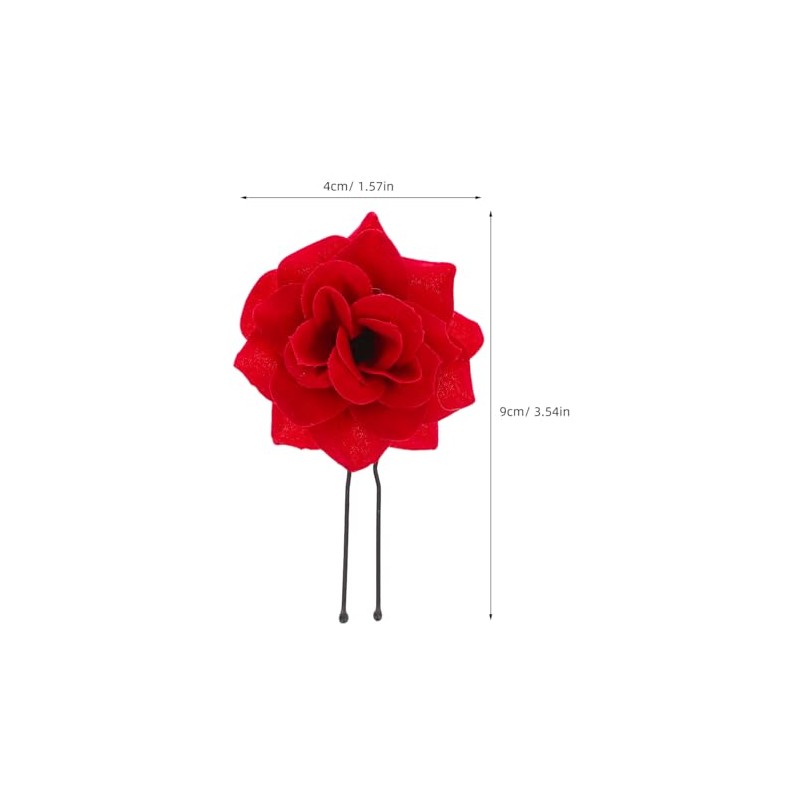 Artibetter Horquillas Rosa Roja Accesorios Para El Cabello 4 X