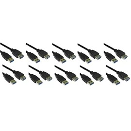 RiteAV 15 Foot USB 3.0 A Male-A Female Extension Cable (10 Pack)