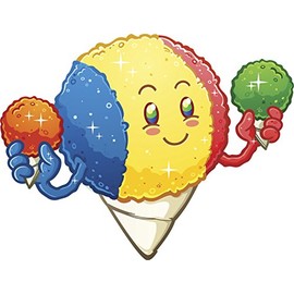 Divine Designs Cute Happy Shaved Ice Snow Cone Cartoon Vinyl Decal Sticker (12" Wide)