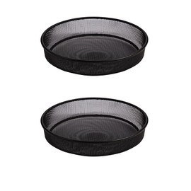 Yojanner 2pcs Metal Round Bird Feeders Tray, Wild Birds Seed Feeder Tray, Bird Mesh Tray Outdoor Accessory for Humming Bird Feeders and Bird Feeders Station