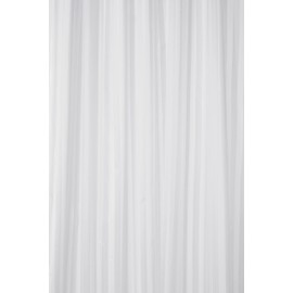 Croydex White Woven Stripe Water-Resistant Textile Shower Curtain,1800 x 1800mm