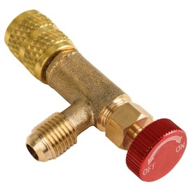 Brass Air Conditioning Safety Valve, 1/4 Inch, 5/16 Inch Air Conditioners - Effectively Prevents Coolant Loss - Connection Adapter for Air Conditioning Flow Control