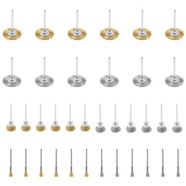 Aracombie 36 Pack Wire Wheel Brush Set, 1/8 Inch Shank Pure Brass and Stainless Steel Brush Kit Rotary Buffing Brush Wheel, Rust Removal Tool Set, Wire Pen Brush + Bowl-Shape Brushes + T-Shape Brushes