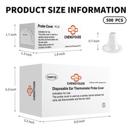 Pack of 500 Brown Fever Thermometer Protective Caps, Replacement Protective Caps, Fever Thermometer Ear, Disposable Covers, Ear Thermometer Protective Caps for All Braun Models Ear Thermometers