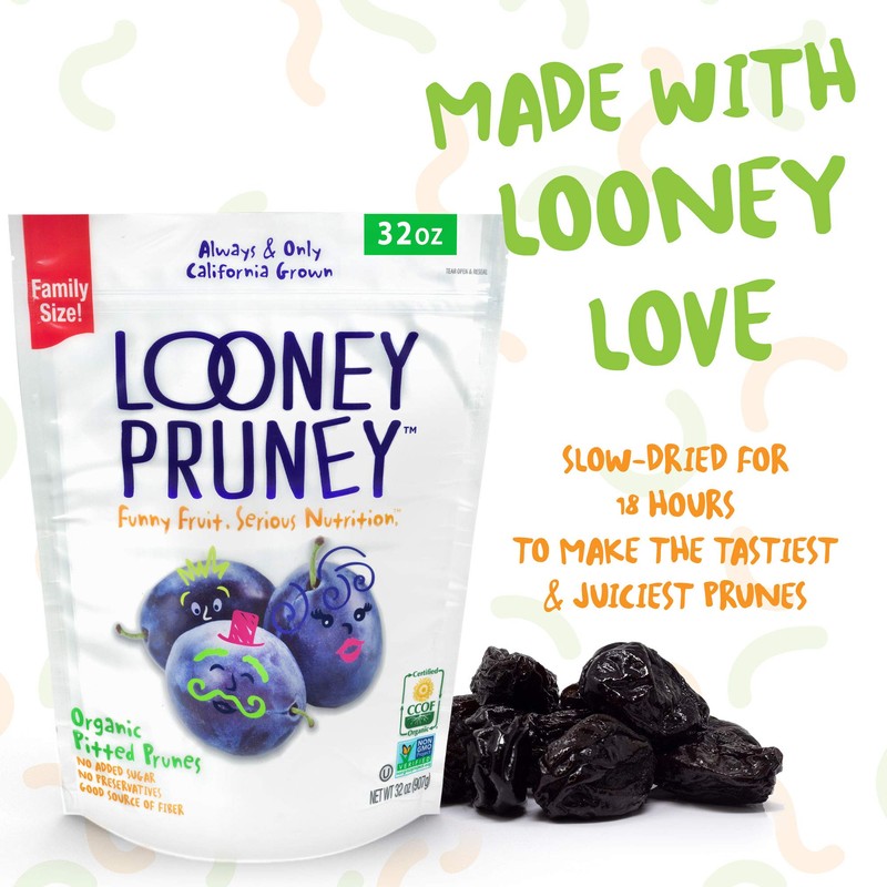 Looney Pruney Organic Pitted Dried Prunes for the Entire Family