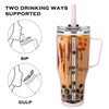 Zenbo 40oz Stainless Steel Tumbler with Handle, Lid & Straw