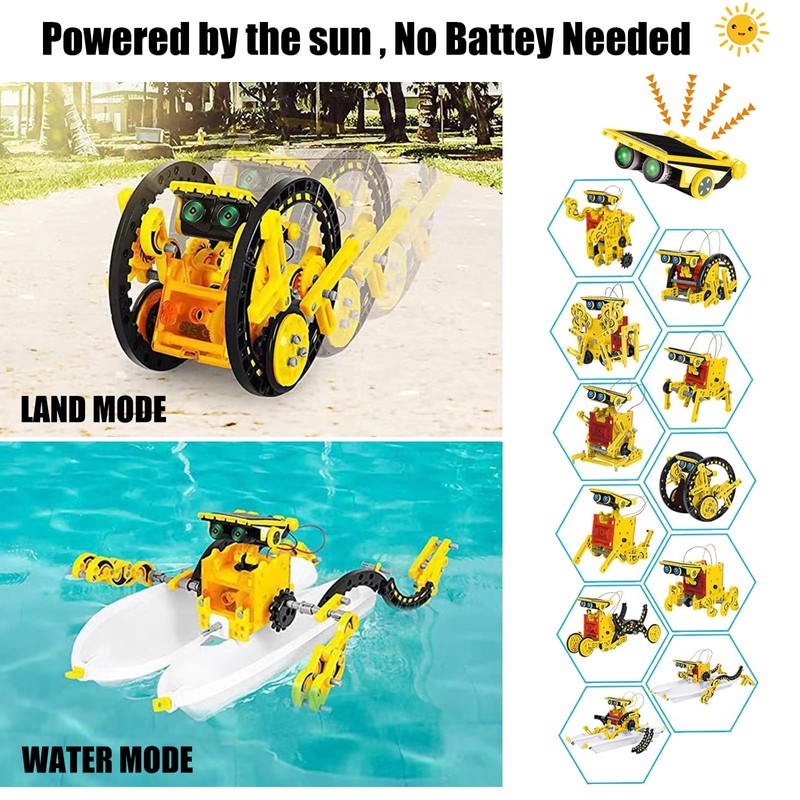 Robot Solare 12 in 1, Giocattolo Educativo con 190 Pezzi,
