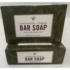 Bolero Sandalwood +Verbena Bar Soaps (2) Plant Derived Made in USA 5 oz each