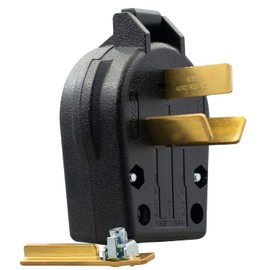 ELEGRP NEMA 10-30P & NEMA 10-50P Angle Plug, 4 Prong Electric Dryer/Range Oven Stove Plug, Straight Blade Heavy Duty, 30A 50A 125/250V, Industrial Grade, Non-Grounding, 3 Pole 3 Wire, UL Listed