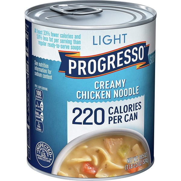 Progresso Light Soup, Creamy Chicken Noodle, 18.5 oz (Pack of 12)