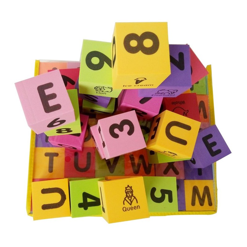 MOBU Foam Building Blocks 30PCS Learning Letters Alphabet Blocks Puzzle,