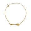 Tiny Gold Arrow Chain Bracelet, Horizontal Bar (Adjustable) Miss Fit