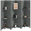 HOMCOM Room Divider, 6 Panel 67" Tall Wood Privacy Screen