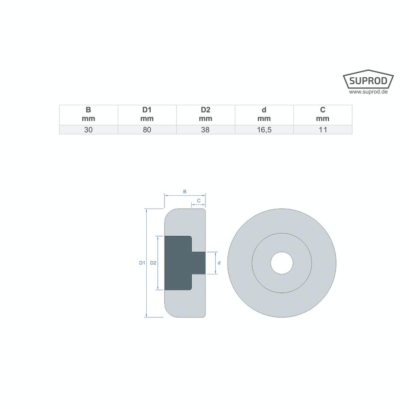 Polyurethane Keel Roller End Cap Similar to Stoltz RP-32 Side