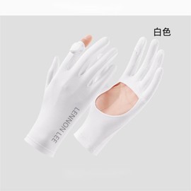 LENNON LEE UV Protection Gloves, Women's Summer [Patent Palm Opening Design, Open Two Fingers, Smartphone Compatible, -5°C, UPF50+ Certified, Cloud Feel Ice Silk Material] Anti-Slip, Breathable