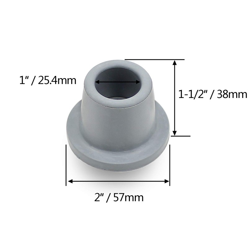 4Pcs 1" I.D Grey Replacement Feet Rubber Suction Cup Feet