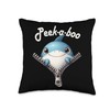 Funny - Peek-a-boo - Shark Throw Pillow