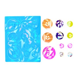 MENGZHIAO Resin Molds,Holographic Button Silicone Mold for Resin Molds Unique Buttons with Sparkling Effect Jewellery Making Molds DIY Craft, 8.9x7cm