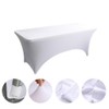 White Spandex Tablecloth 6ft Tight Fitted Washable Stretch Table Cover