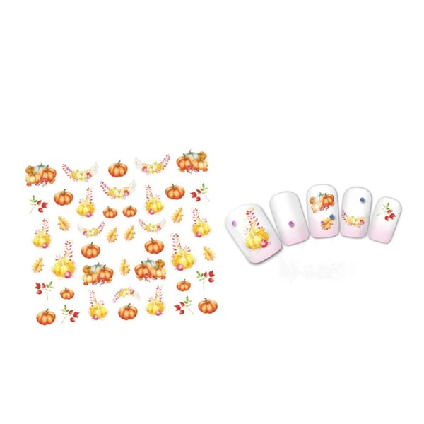 FOMIYES Press on Nails Maple Leaf Patterns 7pcs Nail Stickers