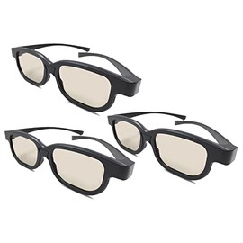 Reald 3D Glasses, Circular Polarized Non-Flashing Passive 3D Movie Glasses for Reald Format Cinema/Passive Polarized 3D TV Projector - 3D Glasses That Supports 3D TV and Cinema (3pcs)