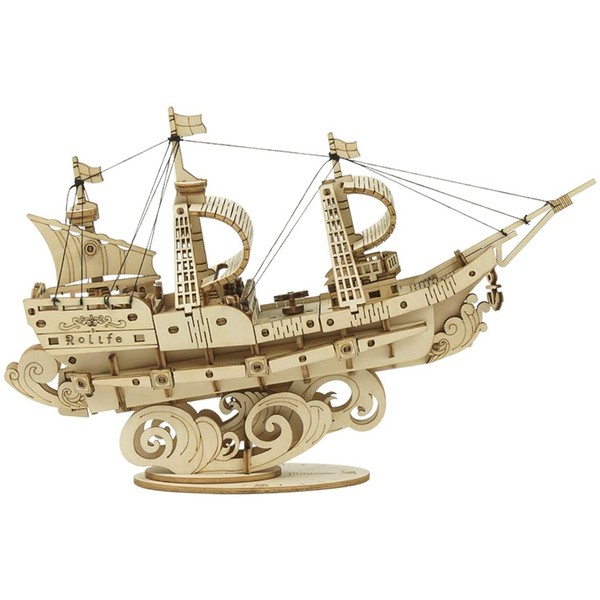 Rolife 3D Wooden Puzzle Ship Models Building Kits Gift for Adults and Kids (Sailing Ship)