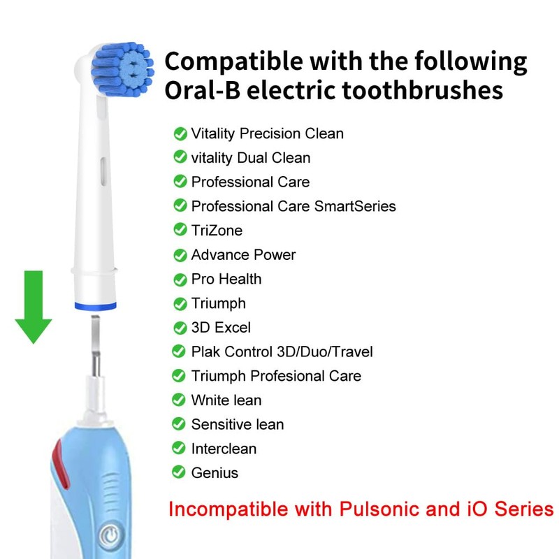 8 Pack Sensitive Gum Care Replacement Brush Heads Compatible with